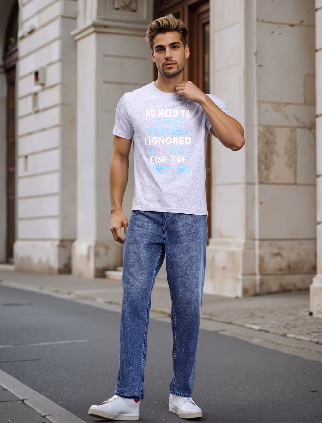 Ankle Length Fly with Button Closure Mid Wash Jeans
